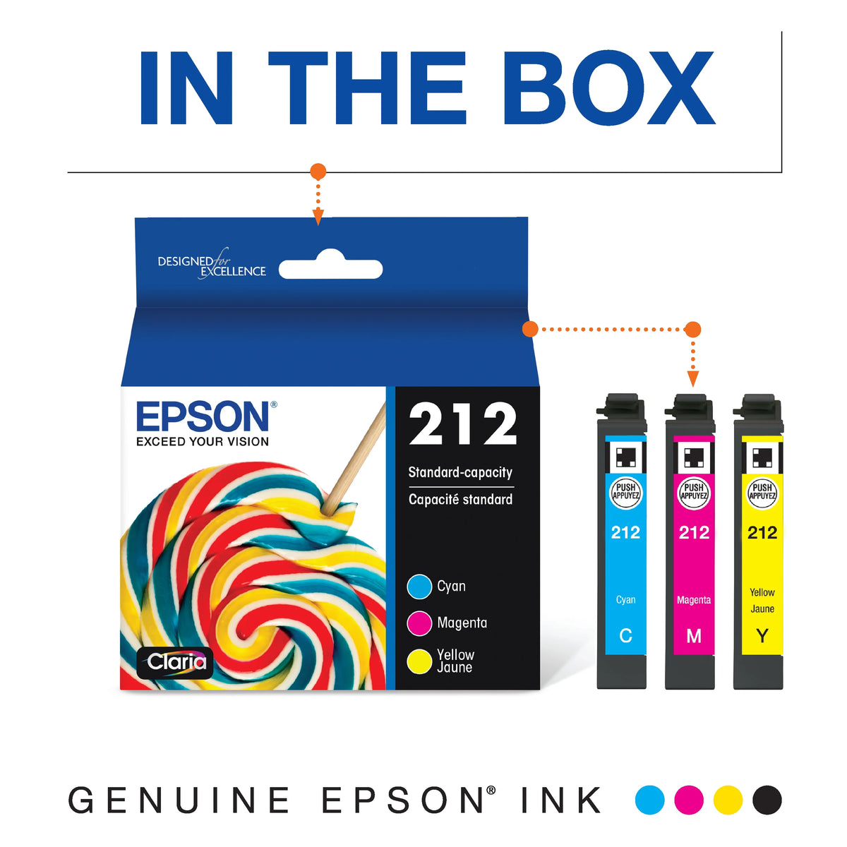EPSON 212 Claria Ink Standard Capacity Color Combo Pack M5283