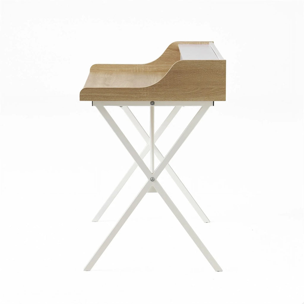 Oak and White Computer Desk I5775