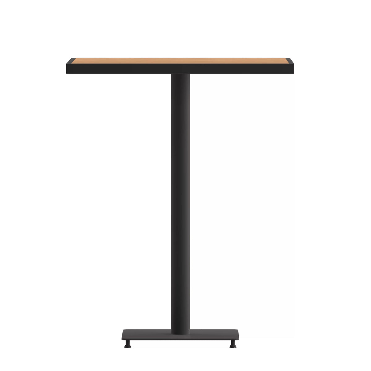 32" Square Outdoor Bar Height Table with Faux Teak Slats B4847