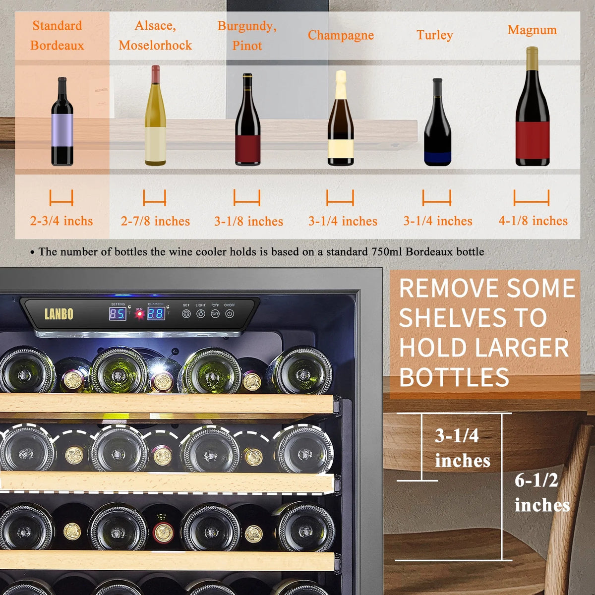 24 inch 44 Bottle Dual Zone Wine Cooler O9251