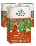 Organic Tulsi Masala Chai Herbal Tea 18 Infusion Bags 3 Pack I2441