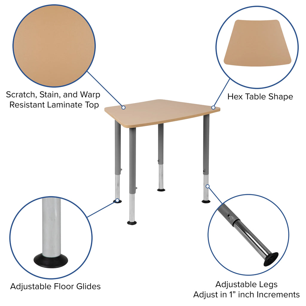Hex Adjustable Student Desk Y909836