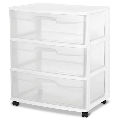 Plastic Storage Drawer Cart with 3 Clear Drawers M185