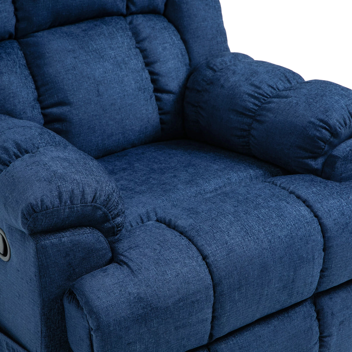 Navy Blue Fabric Tufted Recliner F2789