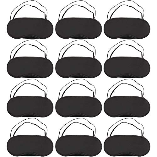 100 Pcs Black Eye Mask Sleep Blindfold with Nose Pad and Elastic Strap T8659