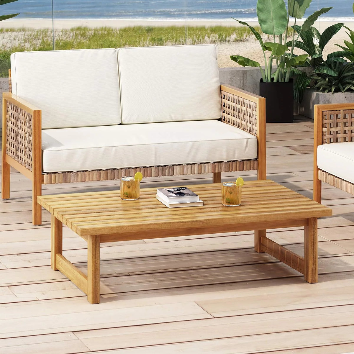 Acacia Wood Coffee Table D896