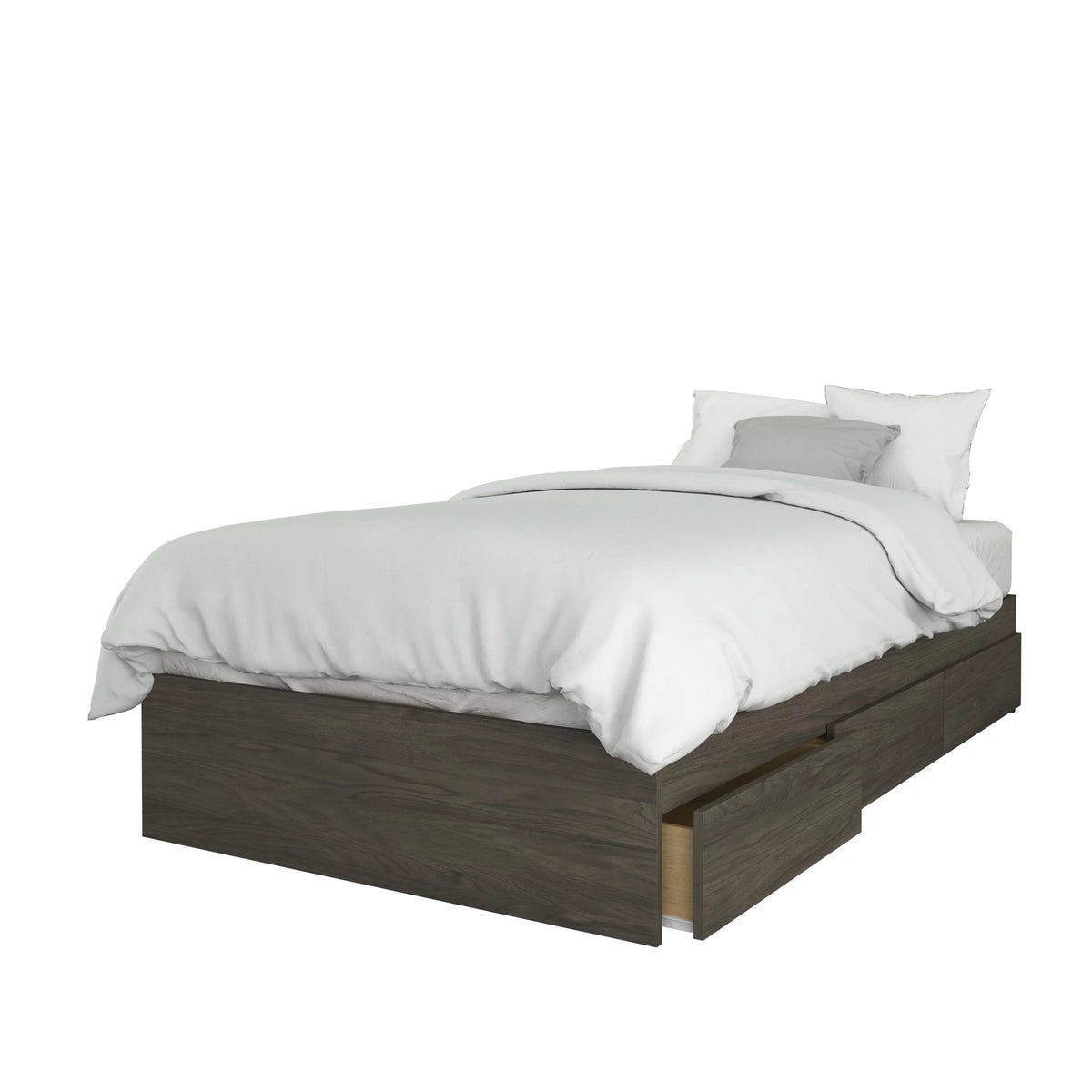 Twin Size Storage Wood Bed Frame with 3 Drawers M6192