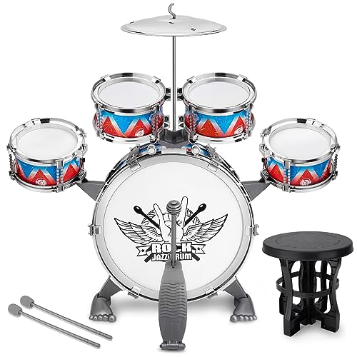 5 Piece Kids Drum Set with Stool K6559