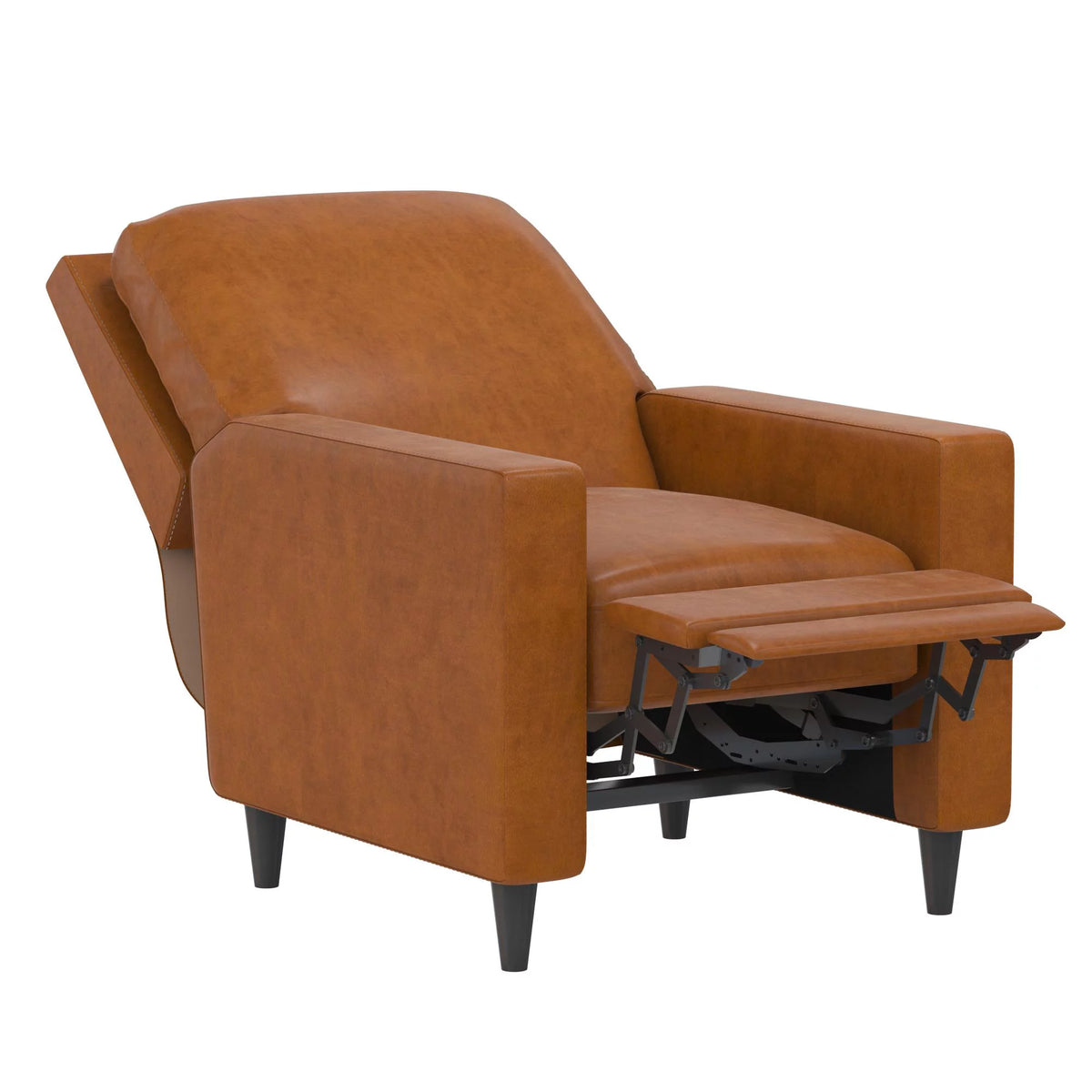 Camel Faux Leather Pushback Recliner P55326
