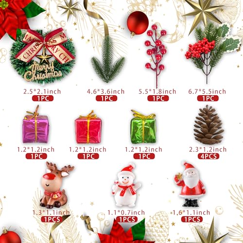 14PCS Christmas Cake Topper Gold M36021