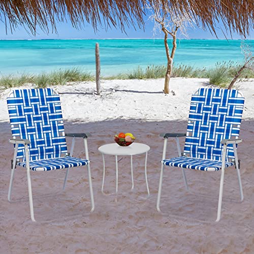 Set of 2 Yellow Webbed Folding Lawn Chair T3764