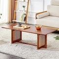 Rectangle Rustic Wood Coffee Table with Metal Legs P669227