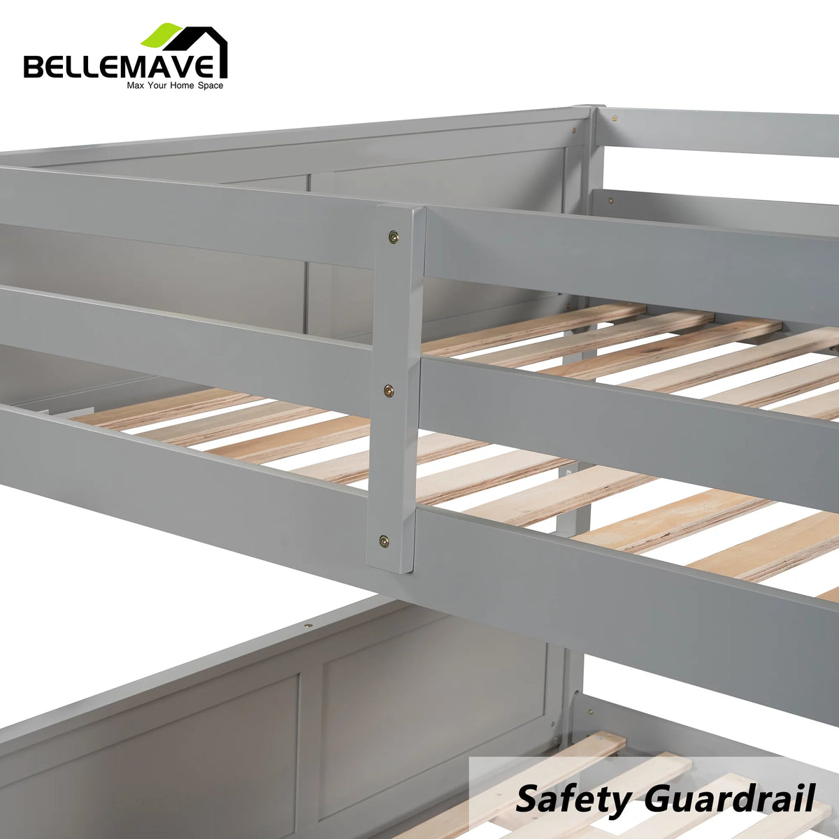 Full Over Full Wood Bunk Bed with Twin Trundle and Ladder X221