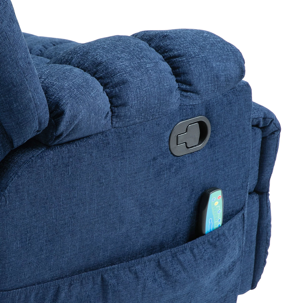 Navy Blue Fabric Tufted Recliner F2789