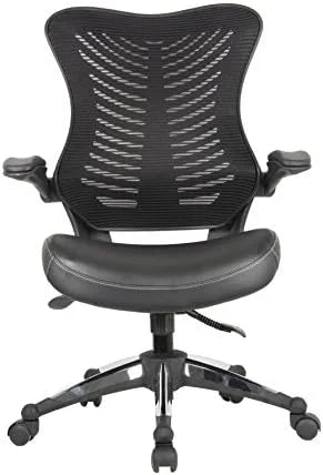 Black Ergonomic Mesh Office Chair with Flip-up Arms W41281
