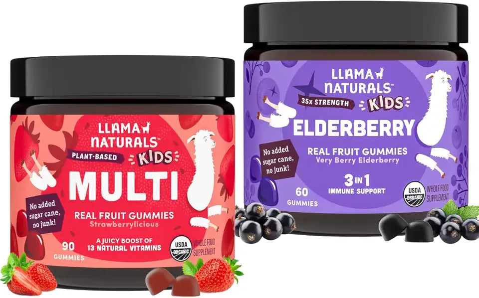 Kids Multivitamin Gummies + Elderberry Gummies Bundle O3292