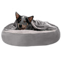 Velvet Faux Fur Hooded Donut Bed R347395