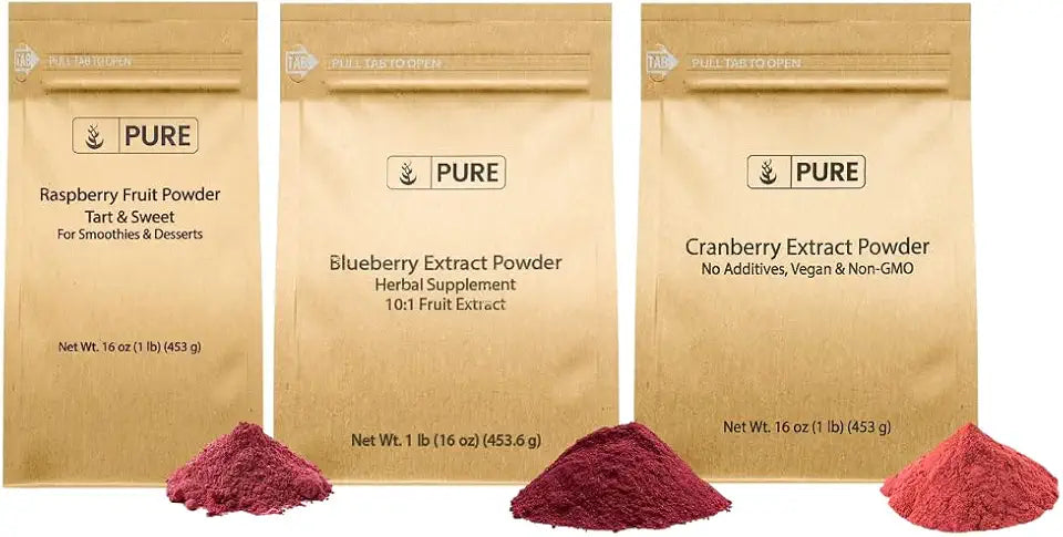 Raspberry, Cranberry, & Blueberry Powder Bundle, 1 lb Each F561