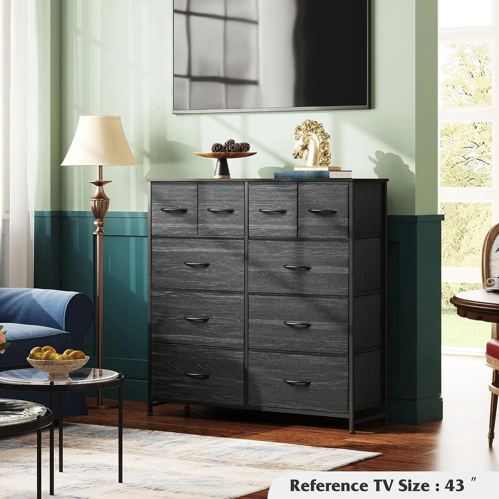 Fabric Dresser with 10 Deep Drawers S48136