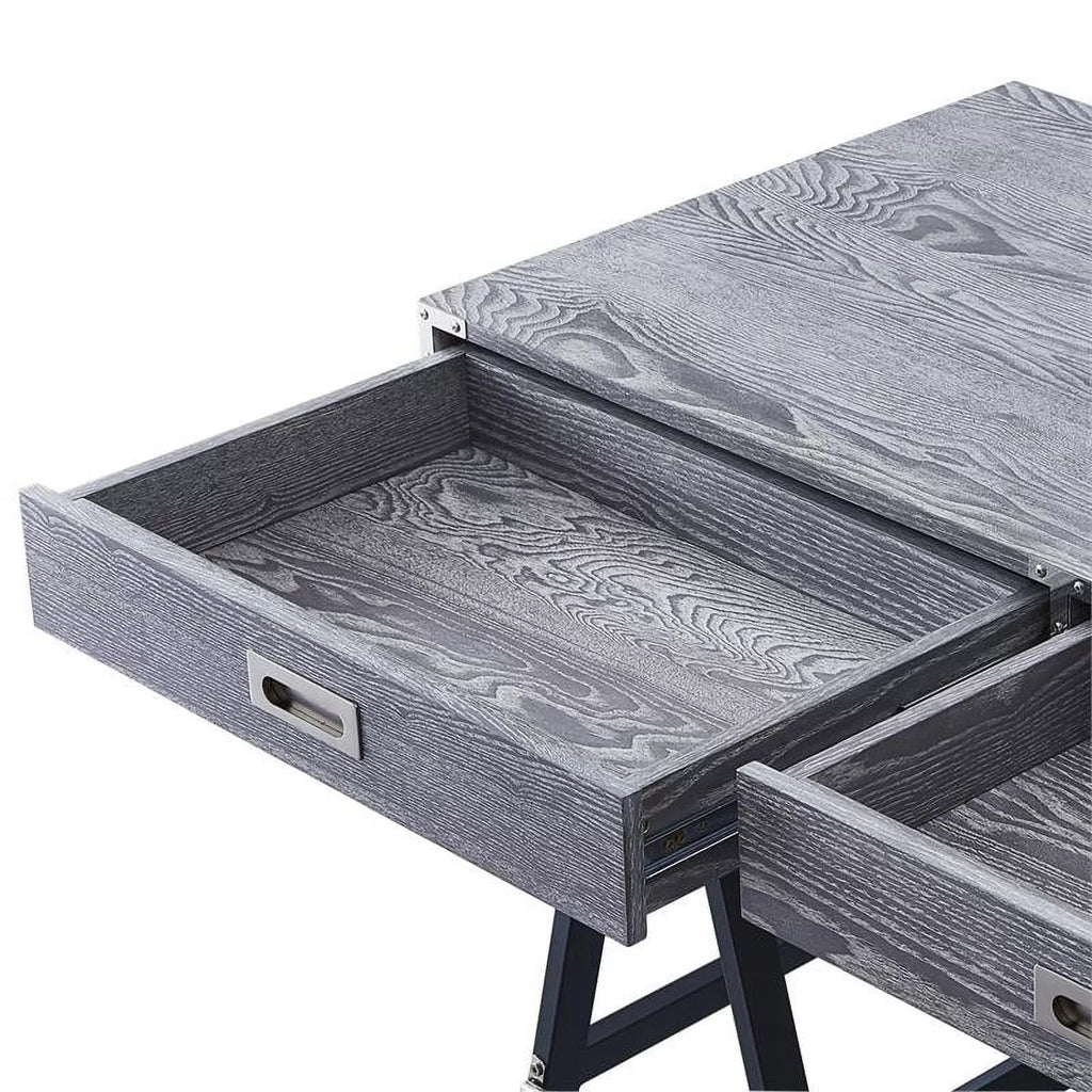 Gray 2-Drawer Wood Writing Desk A4246