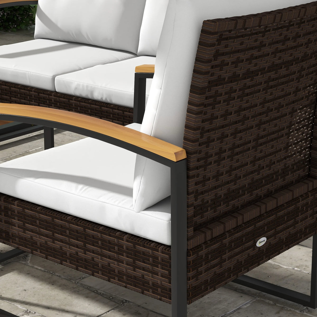 4 PCs White Patio Furniture Set V949683