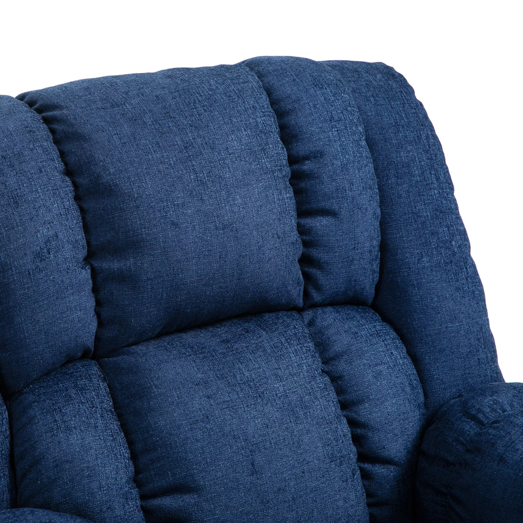 Navy Blue Fabric Tufted Recliner F2789