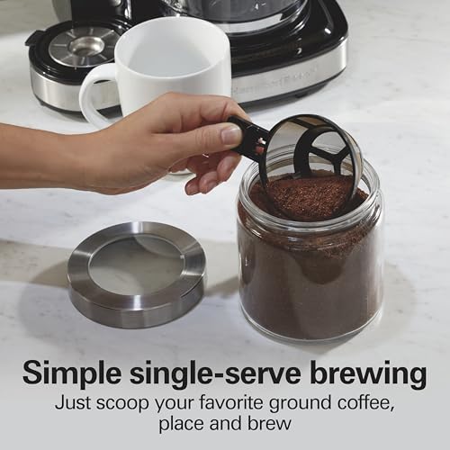 2-Way 12 Cup Programmable Drip Coffee Maker & Single Serve Machine, Glass Carafe, Black H54401