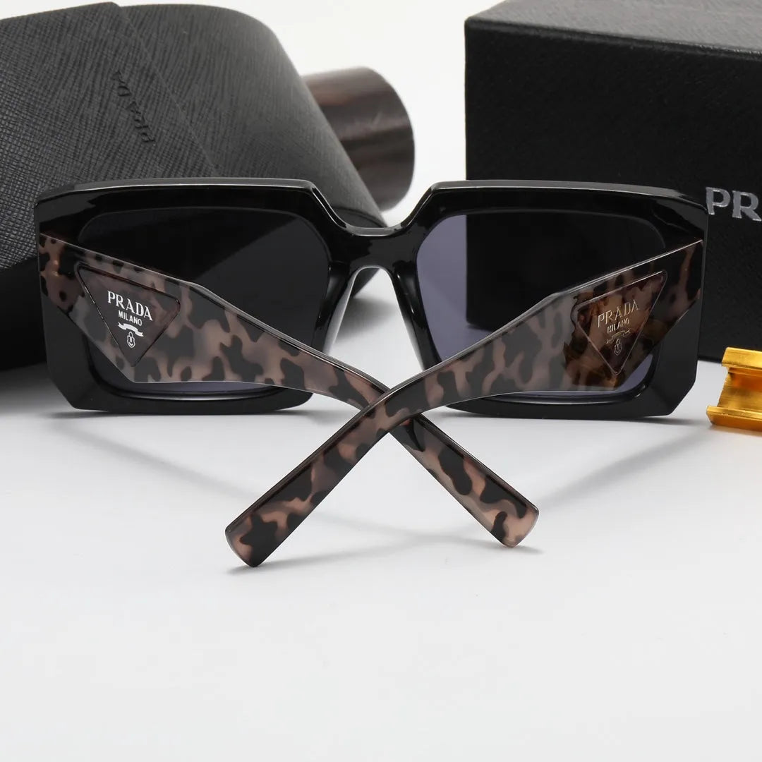 Triangle Letter Leopard Print Polarized Sunglasses T4564