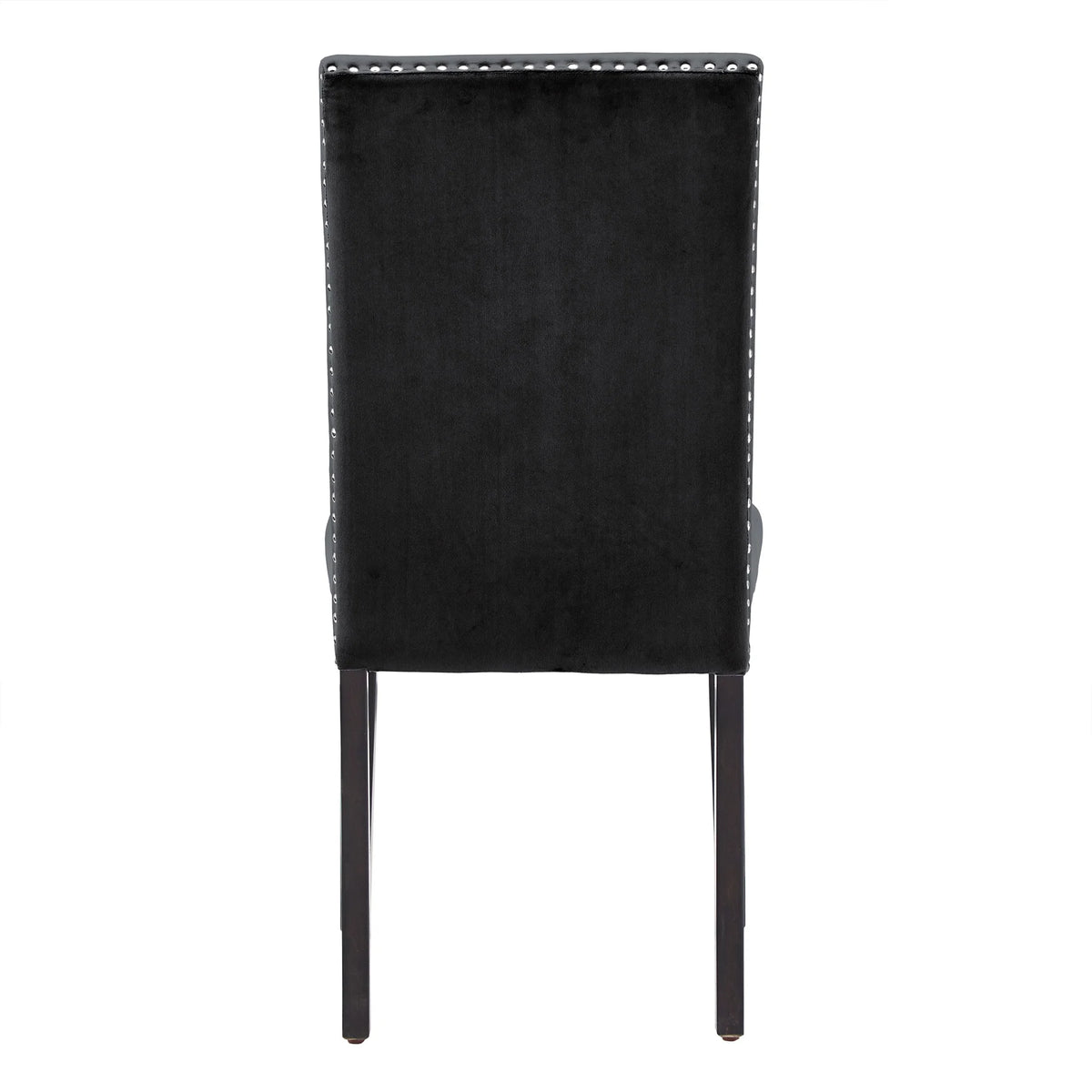 Black Velvet Upholstered Dining Chairs Set of 2 J9788