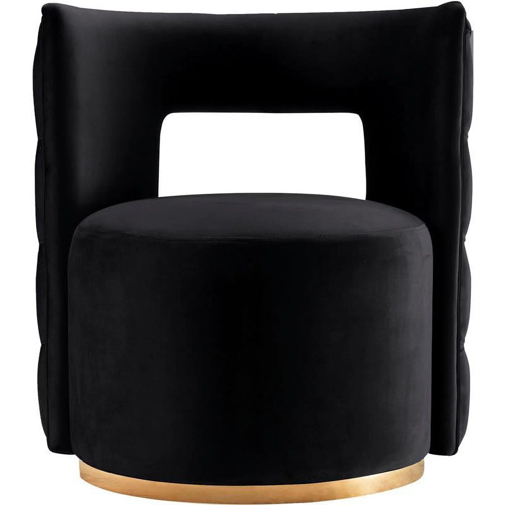 Black Gold Velvet Swivel Accent Chair X252959