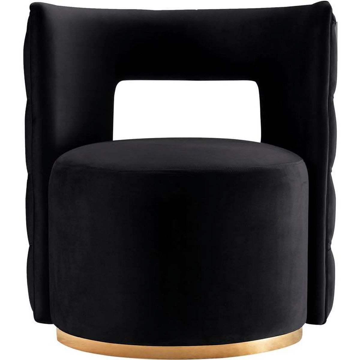 Black Gold Velvet Swivel Accent Chair X252959