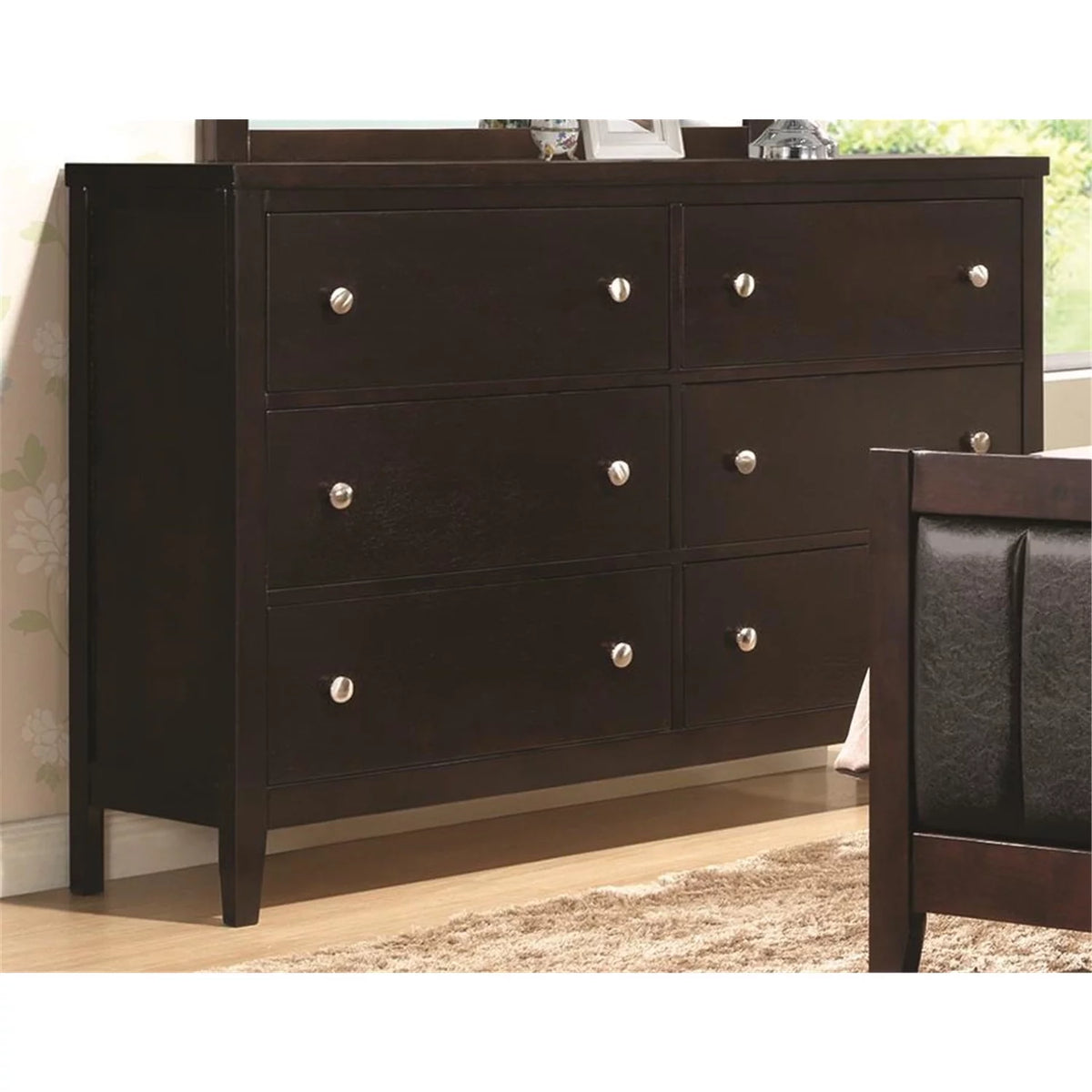 6-drawer Rectangular Dresser Cappuccino T3319