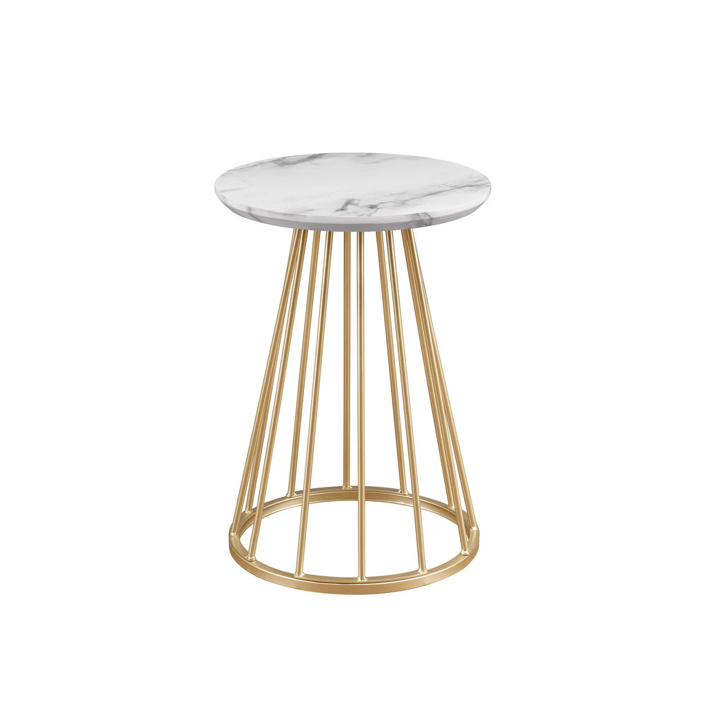Modern 16" Accent Table with Metal Cage Base N1150