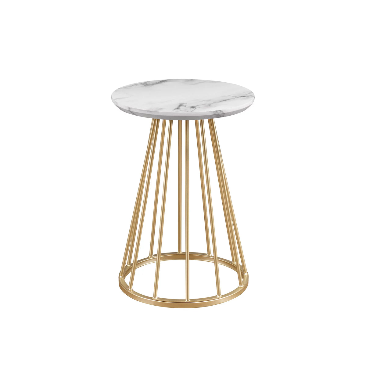 Modern 16" Accent Table with Metal Cage Base N1150