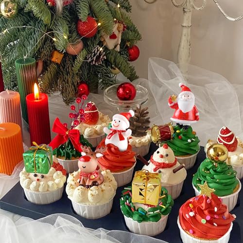 14PCS Christmas Cake Topper Gold M36021