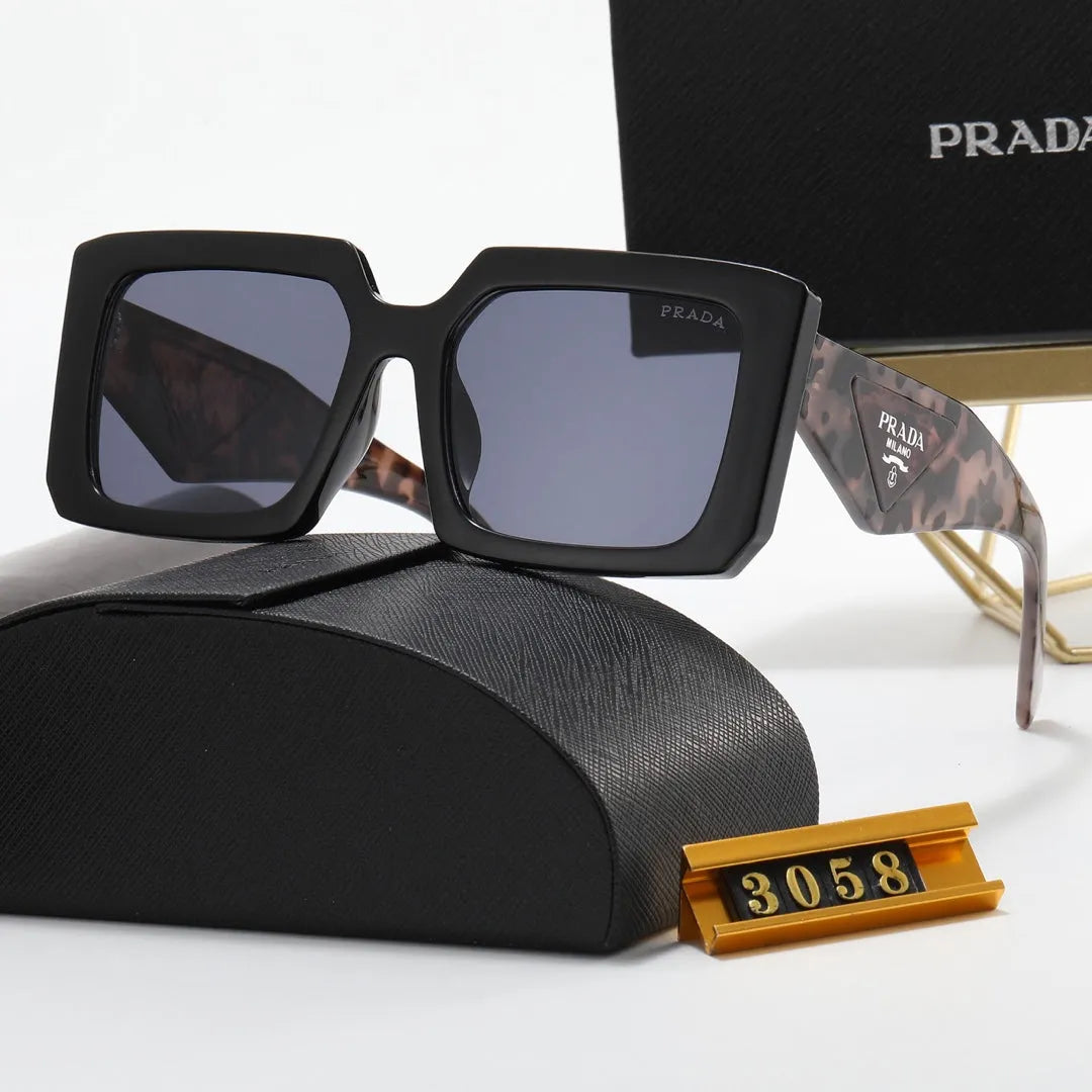 Triangle Letter Leopard Print Polarized Sunglasses T4564