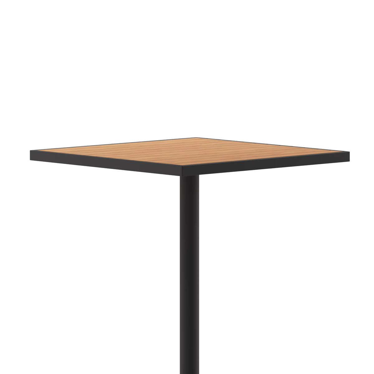 32" Square Outdoor Bar Height Table with Faux Teak Slats B4847