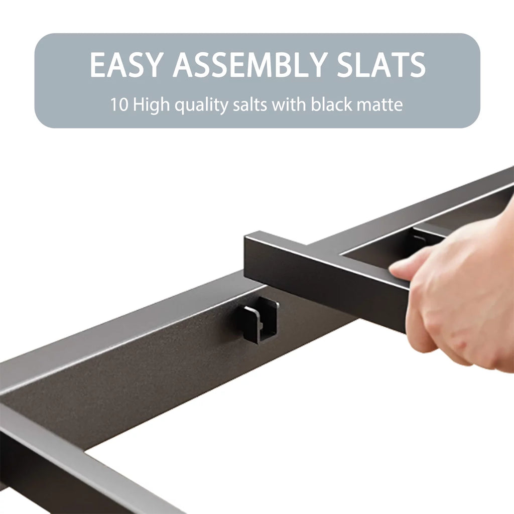 Twin Size Metal Platform Bed Frame with Storage Space H140713