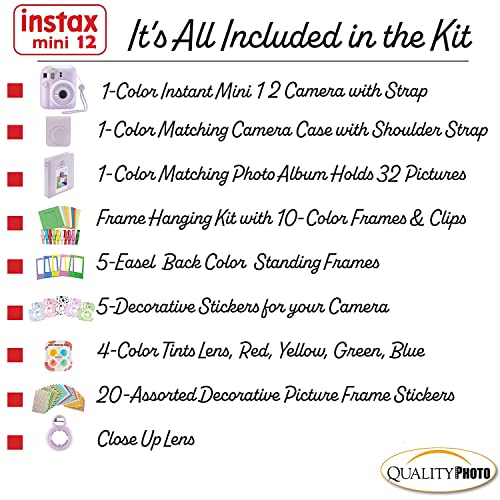 Lilac Purple Instant Camera with Case and Accessory Kit Y58710