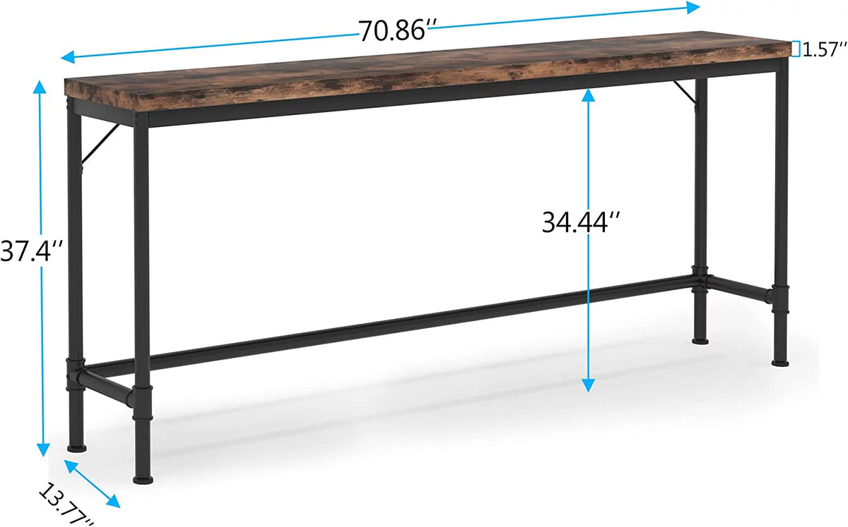 Rustic Brown Narrow Console Table X4975