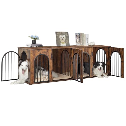 71" Wooden Dog Crate Furniture with Divider G15693