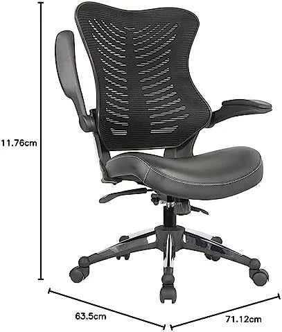 Black Ergonomic Mesh Office Chair with Flip-up Arms W41281