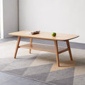 Wood Coffee Table with Storage Shelf N941