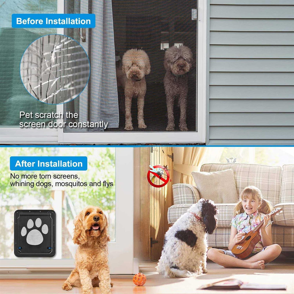 Lockable Dog Screen Door 12x14x0.4 Inch O62580