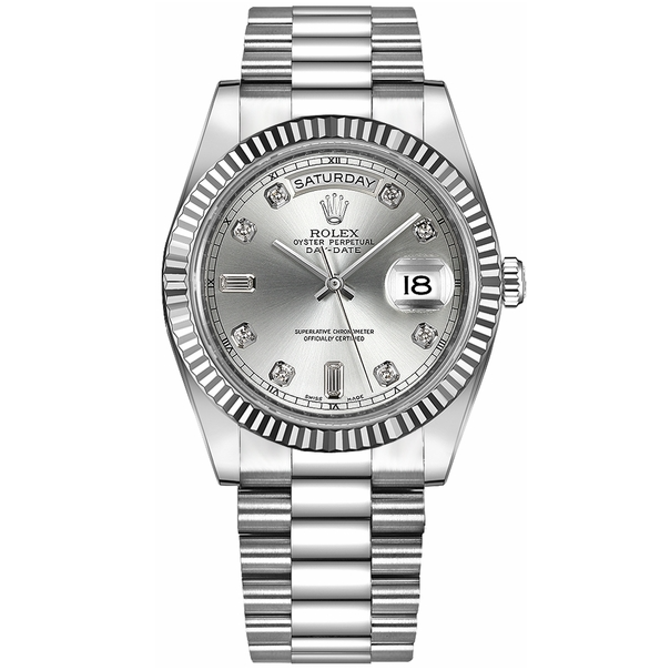 Silver Diamond Scale 41mm Watch E954