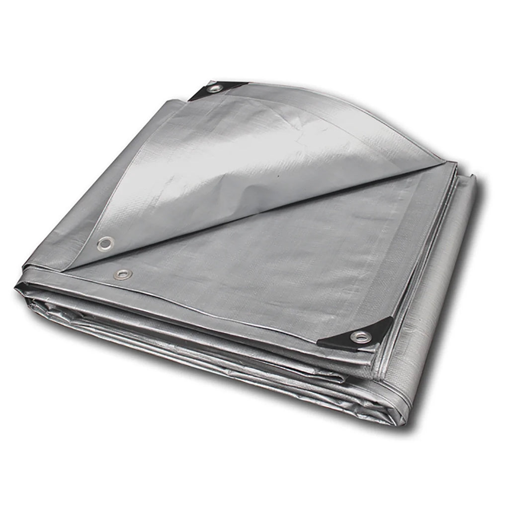 Heavy Duty Polyethylene Tarp, 18' x 24', 6 oz., Silver D58097