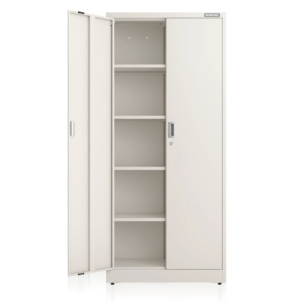 Metal Garage Storage Cabinet White S473