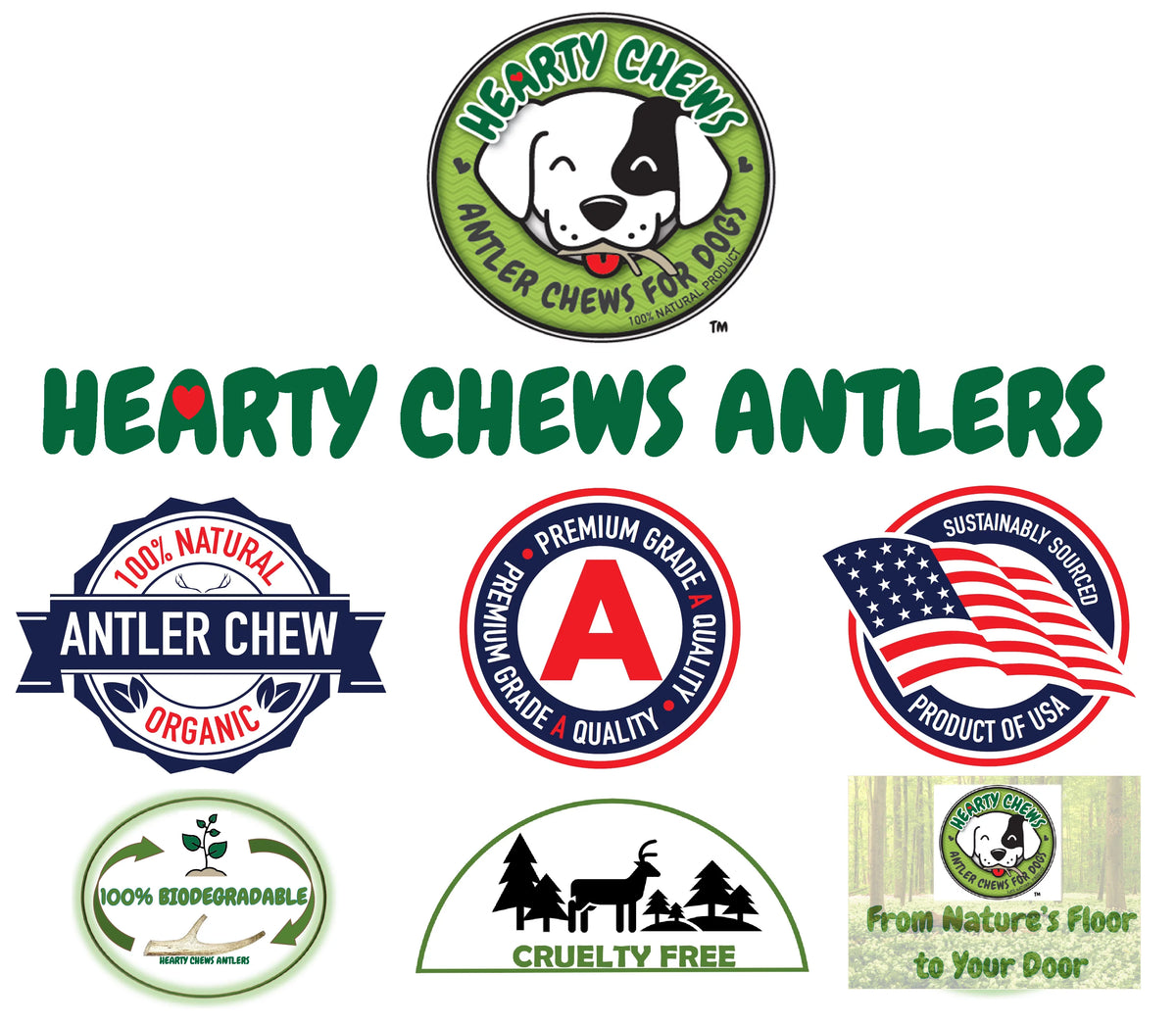Natural Deer Antler Dog Bone 1 LB Bag F997236
