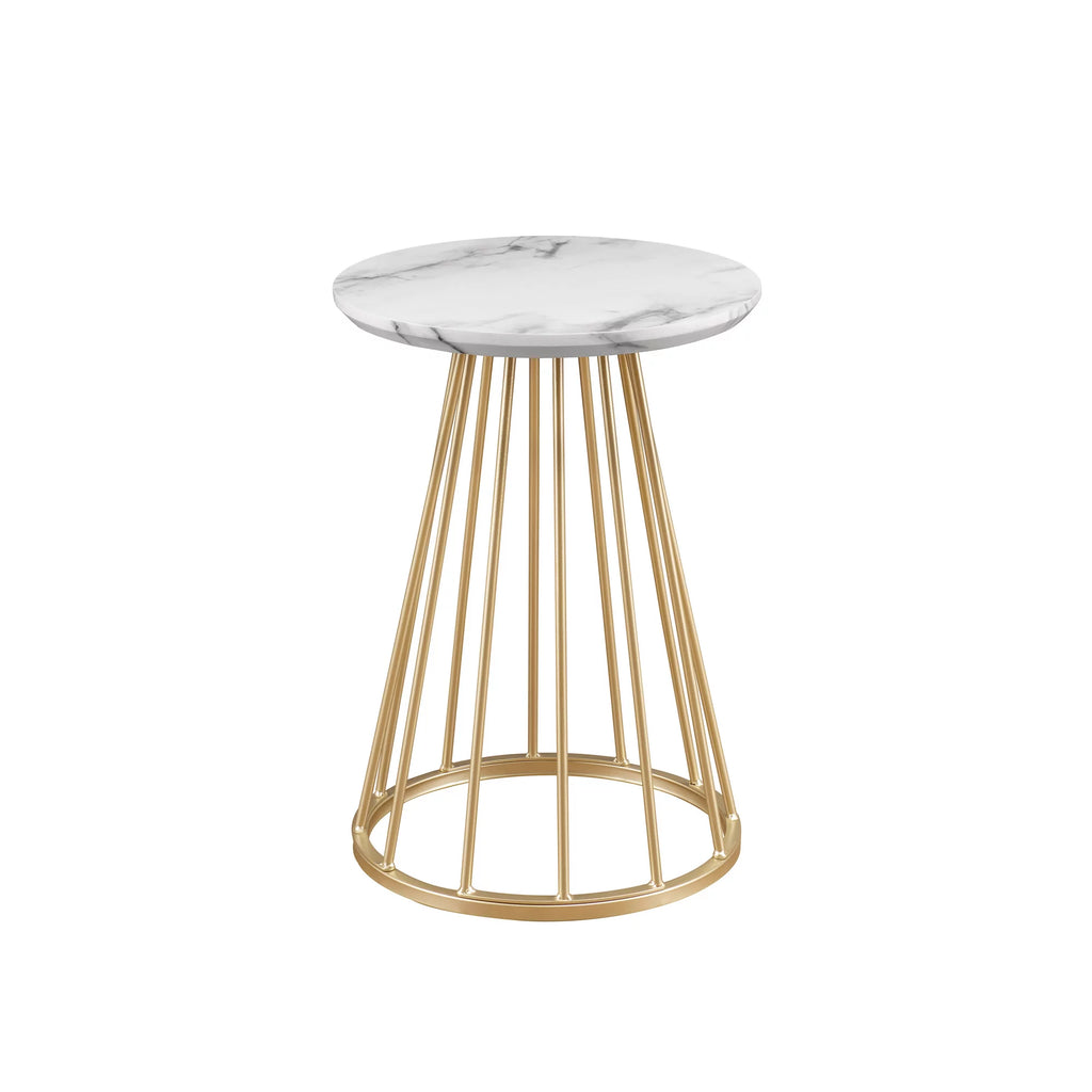 Modern 16" Accent Table with Metal Cage Base N1150
