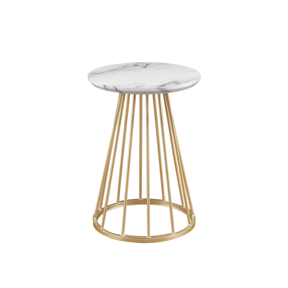 Modern 16" Accent Table with Metal Cage Base N1150